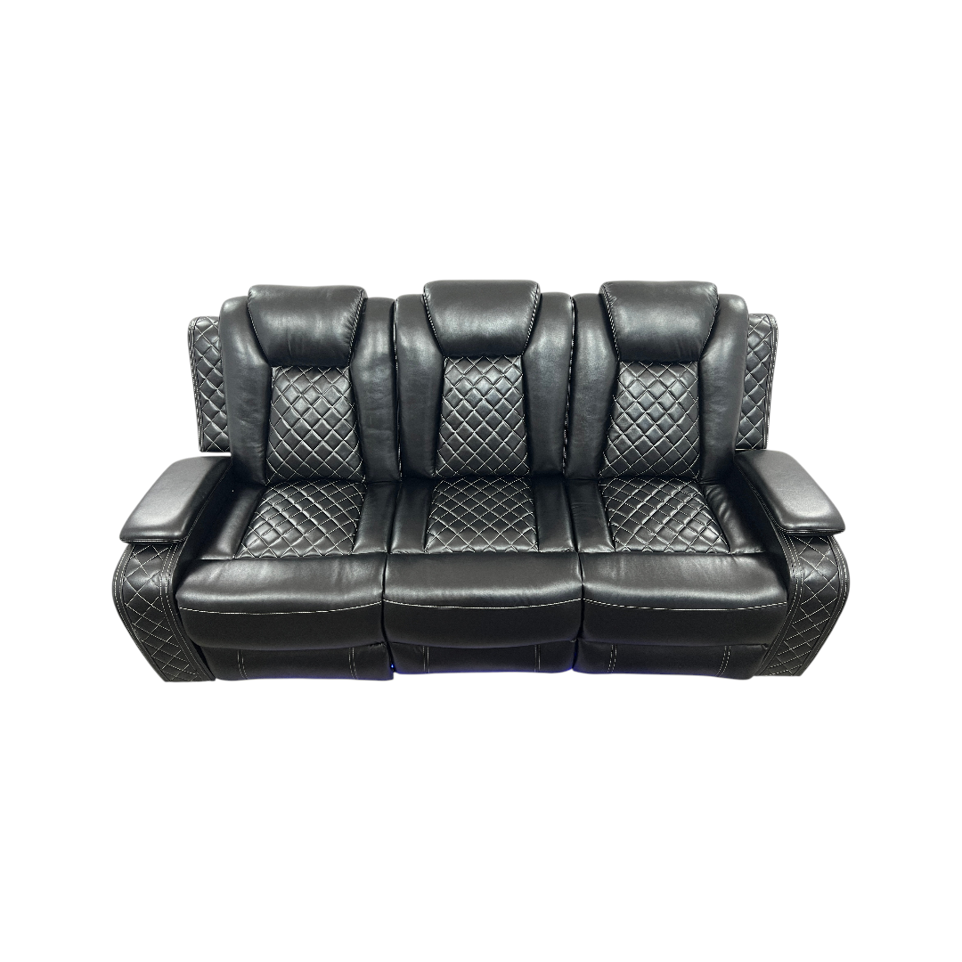 Latitude Run Power Reclining Sofa Couch with Wireless Charger and LED Lights