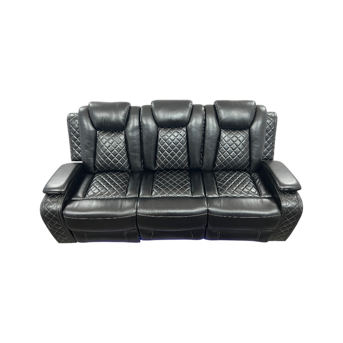 Latitude Run Power Reclining Sofa Couch with Wireless Charger and LED Lights, image 3