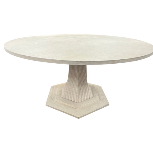Maitland Smith Oak Round Solid Wood Dining Table, image 10