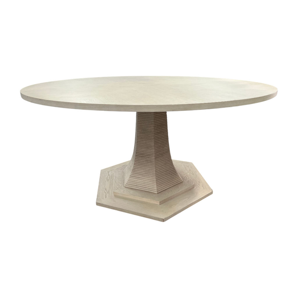 Maitland Smith Oak Round Solid Wood Dining Table