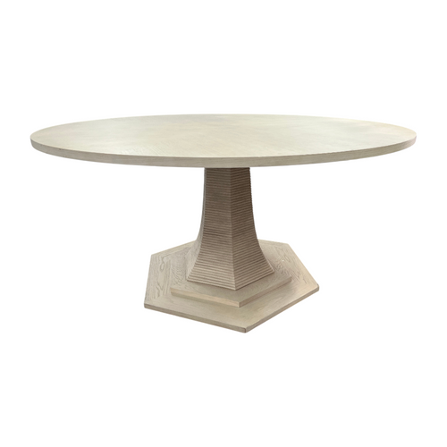Maitland Smith Oak Round Solid Wood Dining Table, image 4
