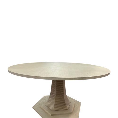 Maitland Smith Oak Round Solid Wood Dining Table, image 13