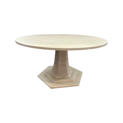 Maitland Smith Oak Round Solid Wood Dining Table, image 6