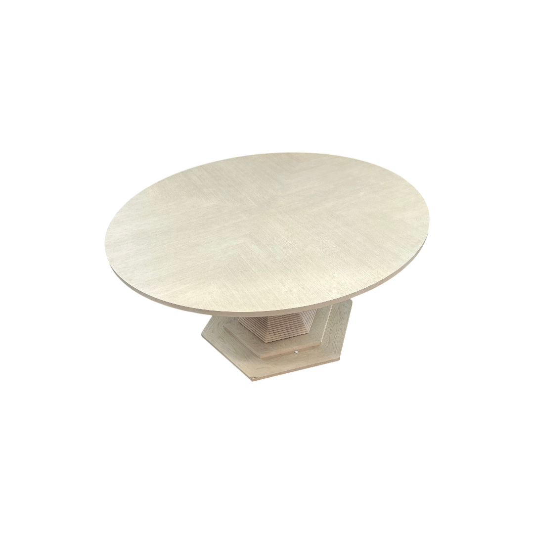 Maitland Smith Oak Round Solid Wood Dining Table