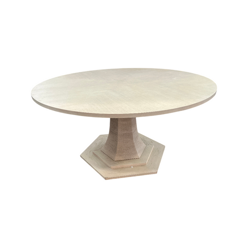 Maitland Smith Oak Round Solid Wood Dining Table, image 12