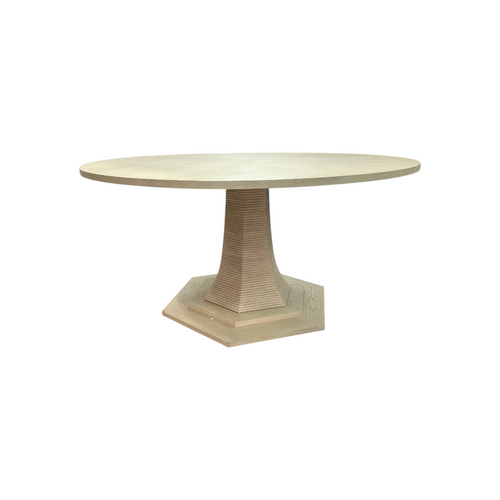 Maitland Smith Oak Round Solid Wood Dining Table, image 8