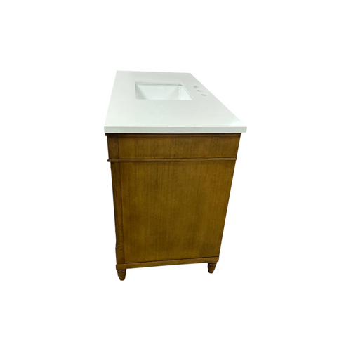 OVE Decors Salisbury Single Sink Freestanding Almond Latte Bathroom Vanity With White Engineered Marble Top, image 7