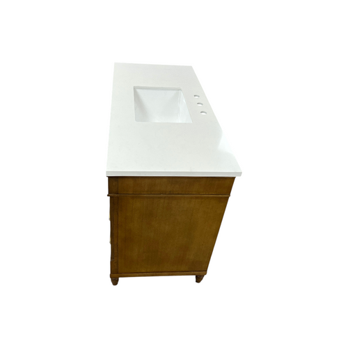 OVE Decors Salisbury Single Sink Freestanding Almond Latte Bathroom Vanity With White Engineered Marble Top, image 8