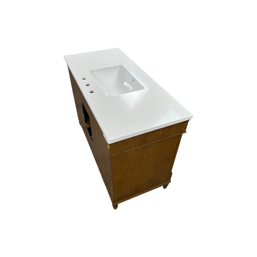 OVE Decors Salisbury Single Sink Freestanding Almond Latte Bathroom Vanity With White Engineered Marble Top, image 13