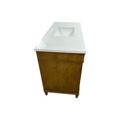 OVE Decors Salisbury Single Sink Freestanding Almond Latte Bathroom Vanity With White Engineered Marble Top, image 14