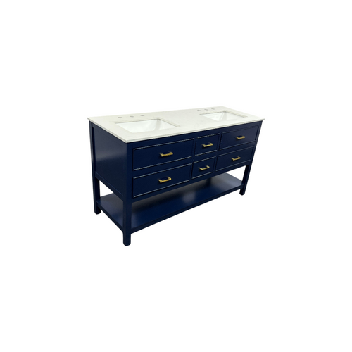 Latitude Run Brooks Double Bathroom Vanity with Marble Top, image 5