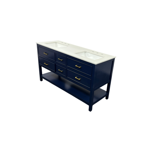 Latitude Run Brooks Double Bathroom Vanity with Marble Top, image 6