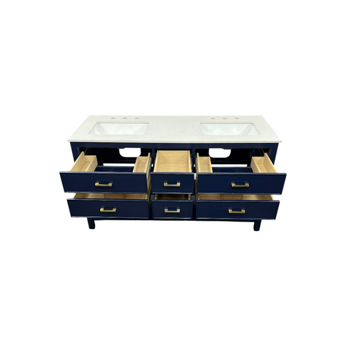 Latitude Run Brooks Double Bathroom Vanity with Marble Top, image 10