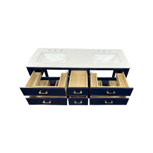 Latitude Run Brooks Double Bathroom Vanity with Marble Top, image 11
