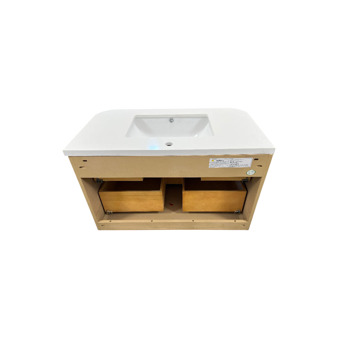 Ophelia & Co. Chantal Single Bathroom Vanity With Engineered Quartz Top
