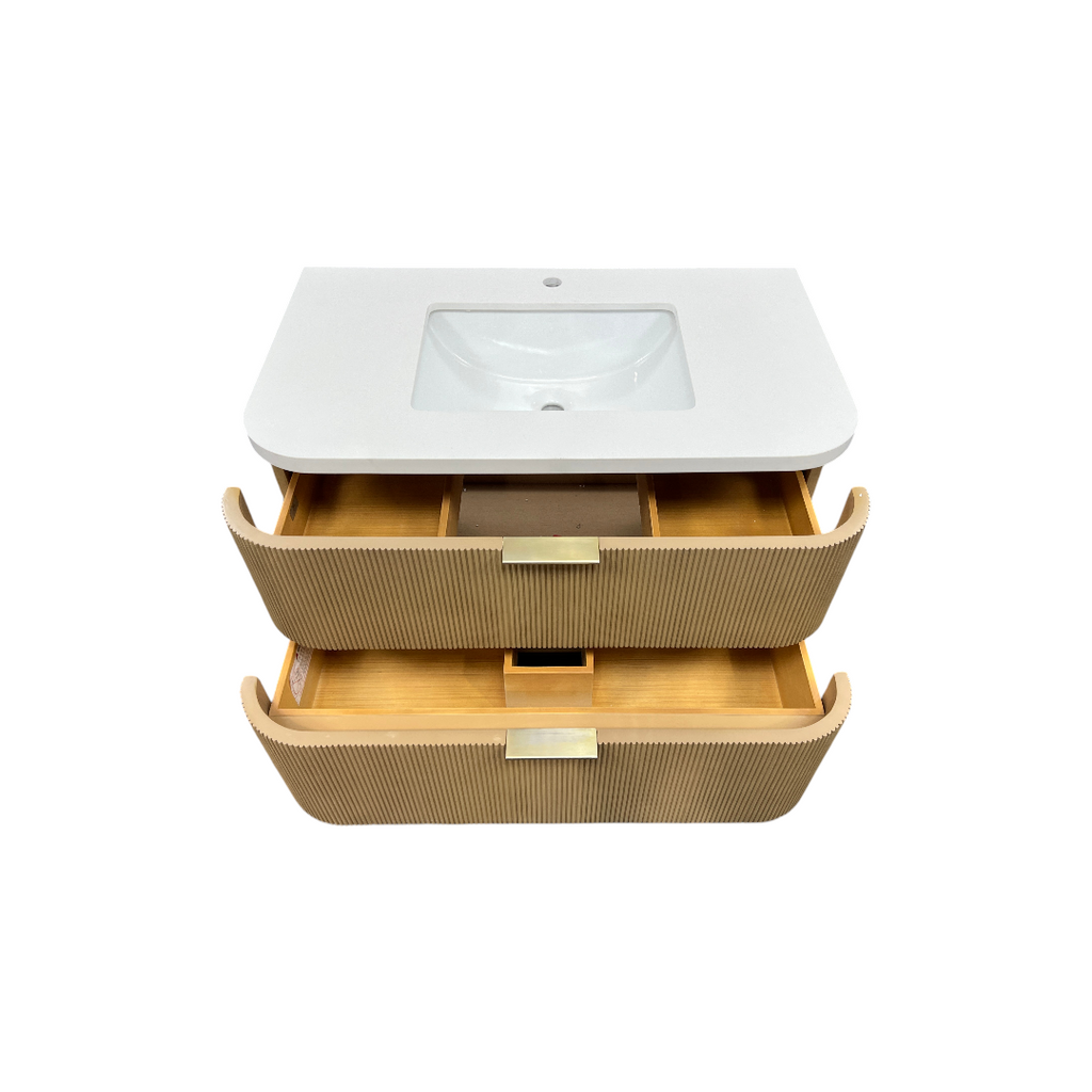 Ophelia & Co. Chantal Single Bathroom Vanity With Engineered Quartz Top