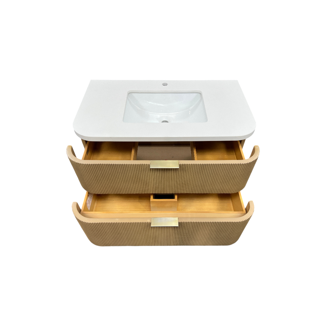 Ophelia & Co. Chantal Single Bathroom Vanity With Engineered Quartz Top