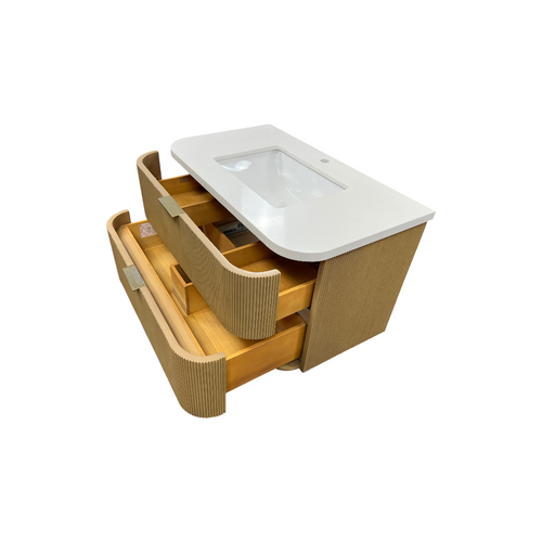 Ophelia & Co. Chantal Single Bathroom Vanity With Engineered Quartz Top, image 19