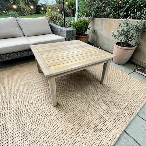 Linon Home Decor Svana Natural Square Coffee Table