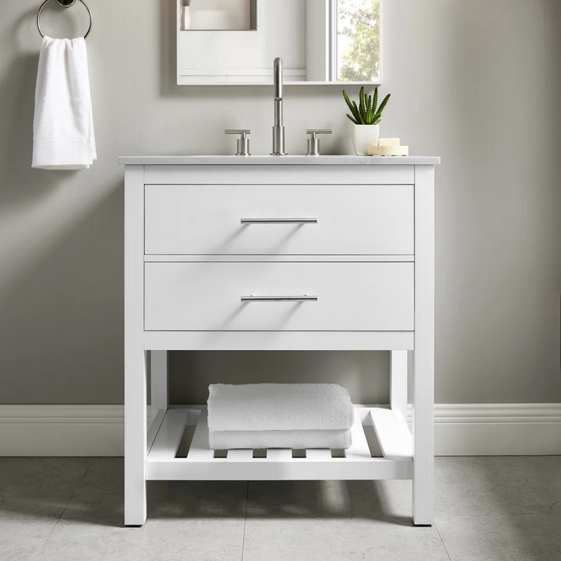 Lark Manor Carnavon Single Bathroom Vanity with Engineered Stone Top