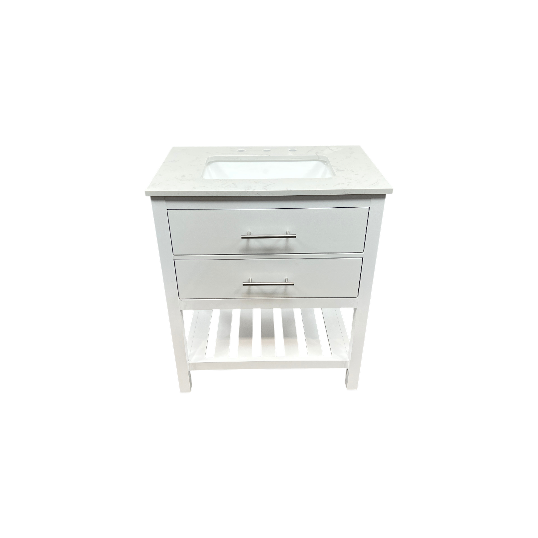Lark Manor Carnavon Single Bathroom Vanity with Engineered Stone Top