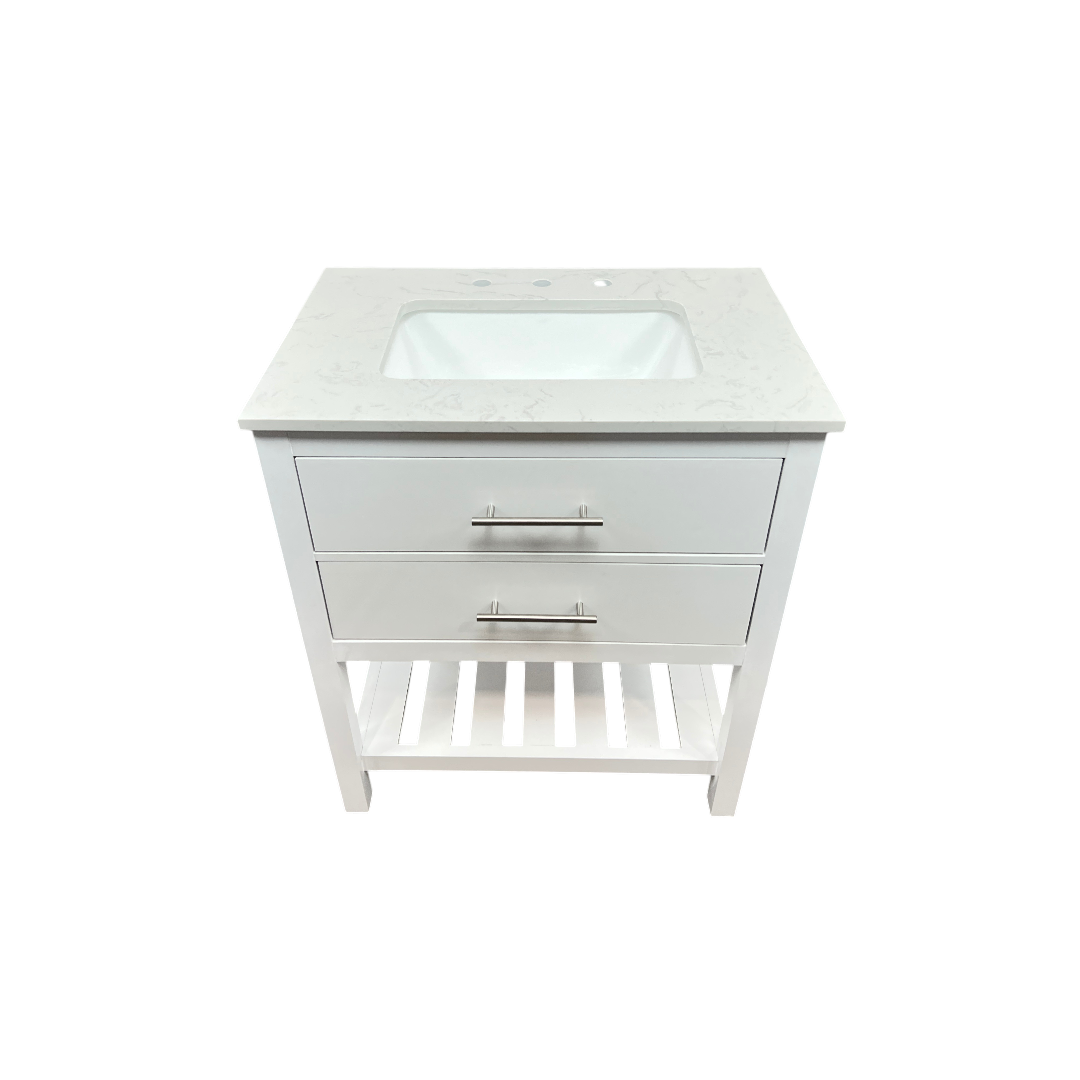 Lark Manor Carnavon Single Bathroom Vanity with Engineered Stone Top