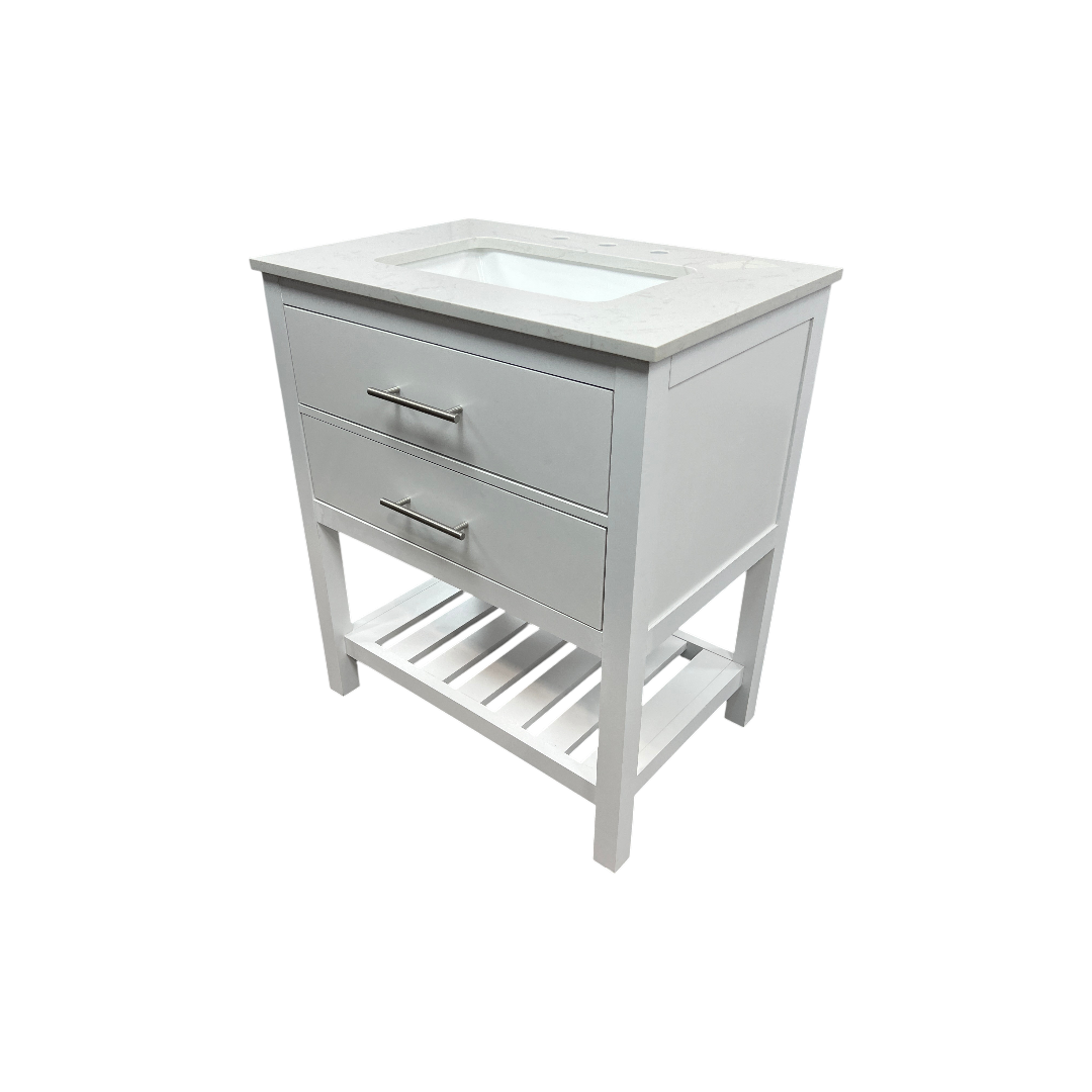 Lark Manor Carnavon Single Bathroom Vanity with Engineered Stone Top