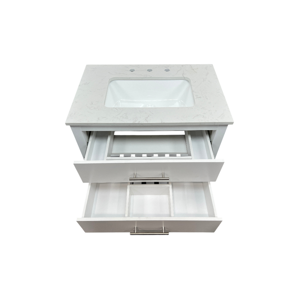 Lark Manor Carnavon Single Bathroom Vanity with Engineered Stone Top
