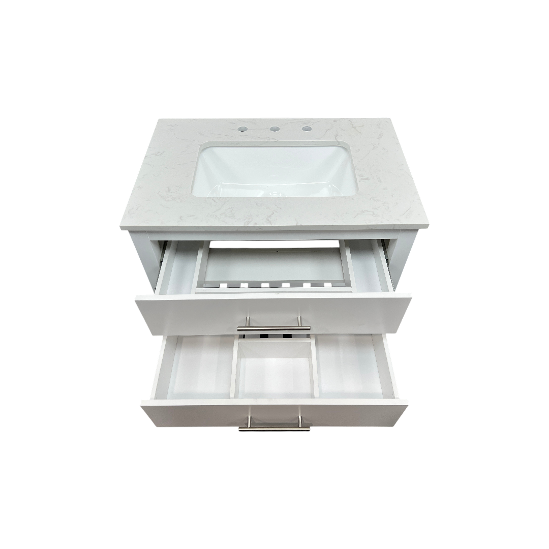Lark Manor Carnavon Single Bathroom Vanity with Engineered Stone Top
