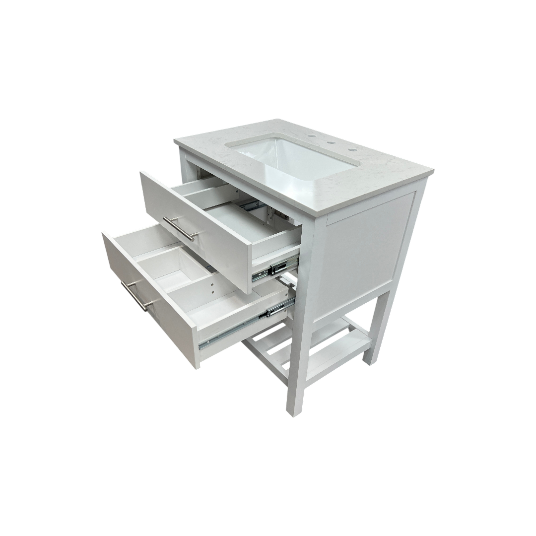 Lark Manor Carnavon Single Bathroom Vanity with Engineered Stone Top
