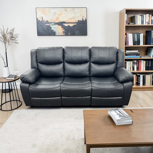 Latitude Run Kamarli Faux Leather Upholstered Solid and Manufactured Wood Frame Manual Reclining Sofa, image 1