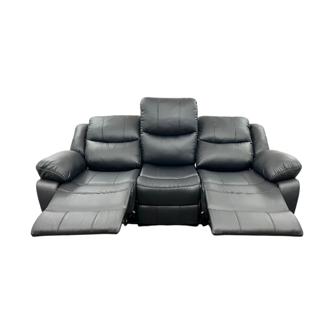 Latitude Run Kamarli Faux Leather Upholstered Solid and Manufactured Wood Frame Manual Reclining Sofa
