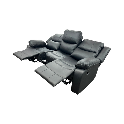 Latitude Run Kamarli Faux Leather Upholstered Solid and Manufactured Wood Frame Manual Reclining Sofa, image 6