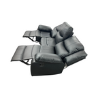 Latitude Run Kamarli Faux Leather Upholstered Solid and Manufactured Wood Frame Manual Reclining Sofa