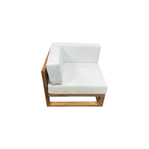 Modway Upland Outdoor Patio Teak Wood Corner Chair in Natural White, image 2