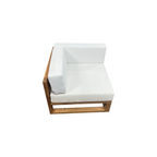Modway Upland Outdoor Patio Teak Wood Corner Chair in Natural White
