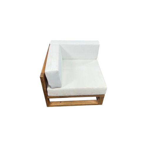 Modway Upland Outdoor Patio Teak Wood Corner Chair in Natural White, image 3