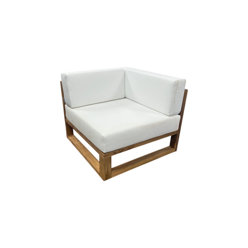 Modway Upland Outdoor Patio Teak Wood Corner Chair in Natural White, image 4