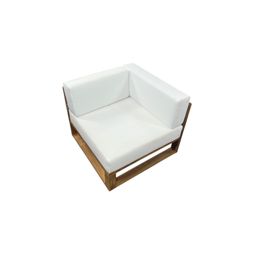 Modway Upland Outdoor Patio Teak Wood Corner Chair in Natural White, image 5