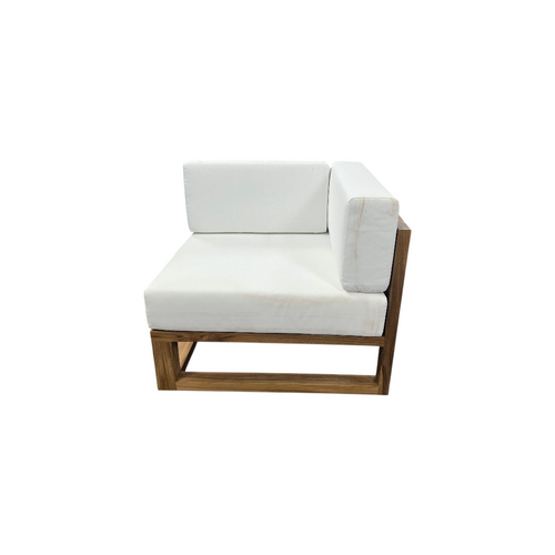 Modway Upland Outdoor Patio Teak Wood Corner Chair in Natural White, image 6