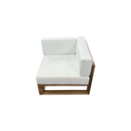 Modway Upland Outdoor Patio Teak Wood Corner Chair in Natural White