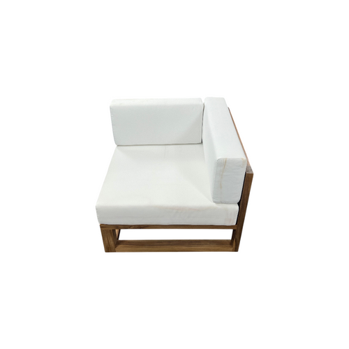 Modway Upland Outdoor Patio Teak Wood Corner Chair in Natural White, image 7