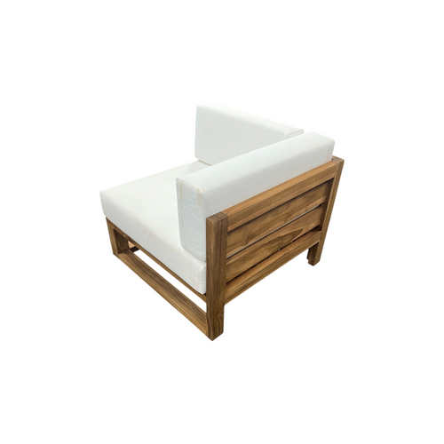 Modway Upland Outdoor Patio Teak Wood Corner Chair in Natural White, image 8