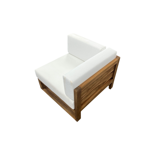 Modway Upland Outdoor Patio Teak Wood Corner Chair in Natural White, image 9