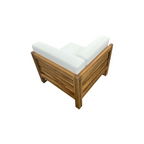 Modway Upland Outdoor Patio Teak Wood Corner Chair in Natural White