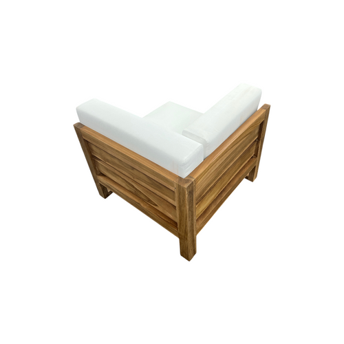 Modway Upland Outdoor Patio Teak Wood Corner Chair in Natural White, image 11
