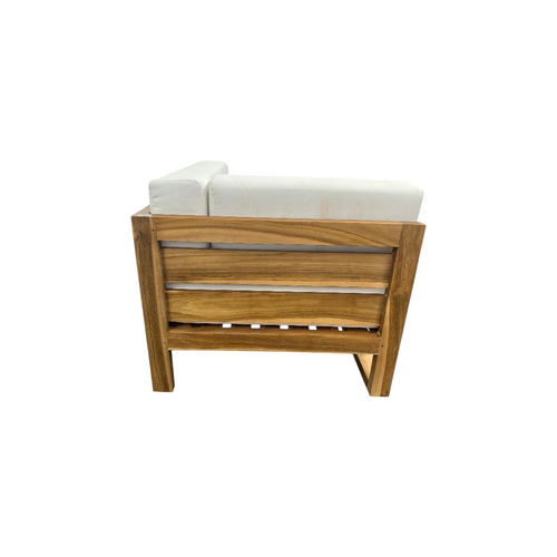 Modway Upland Outdoor Patio Teak Wood Corner Chair in Natural White, image 12
