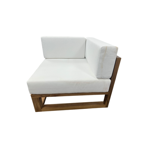 Modway Upland Outdoor Patio Teak Wood Corner Chair in Natural White, image 19