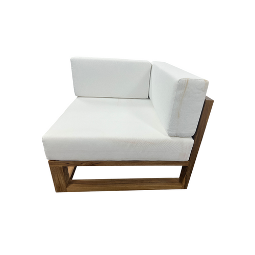 Modway Upland Outdoor Patio Teak Wood Corner Chair in Natural White, image 20