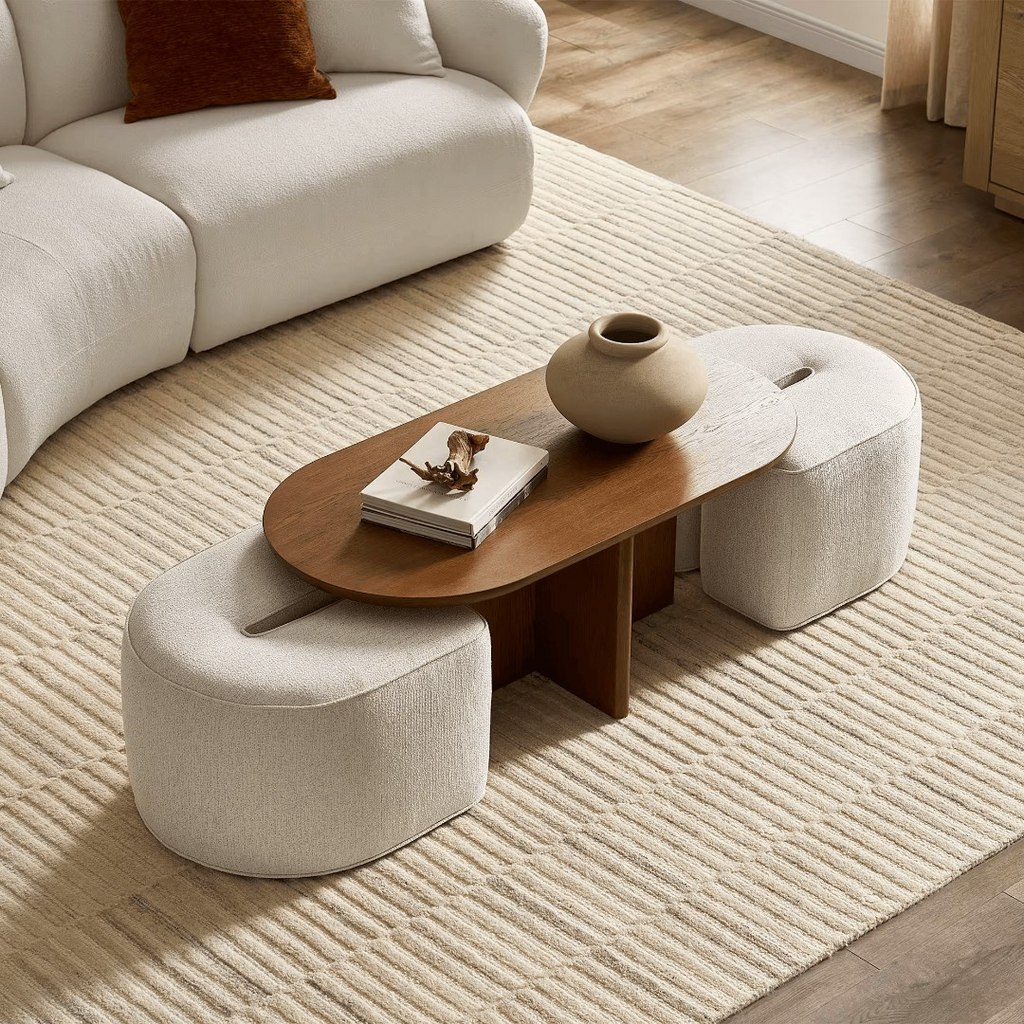 Castlery Hugg Nesting Rectangular Coffee Table and Ottoman Set